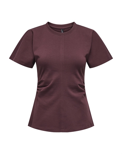 Only - ONLMarie Ruching T-shirt - Decadent Choco